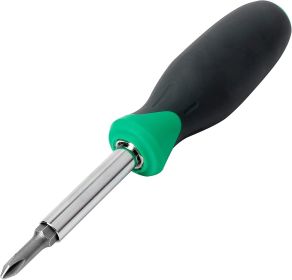 Basics 6-in-1 Multi-Bit Screwdriver/Nut Driver, Multicolor(Silver, Northern Glow Green, Grey)