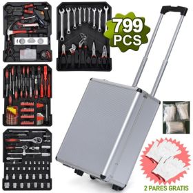 799pcs Aluminum Trolley Case Tool Set Silver (Option: Defaulttitle)