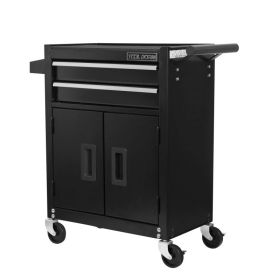 Only For Shipping On Waybill Double-door Cabinet With Two Drawers Tool Cart TT202BK (Option: Default)