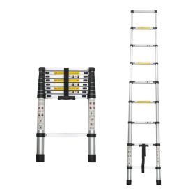 Telescoping Ladder 8.5FT, Telescopic Extension Ladder, Aluminum Alloy Folding Ladder Portable Multi-Purpose For Indoor Outdoor Work, Heavy Duty 3 (Option: Color)