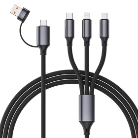 3P Experts Bold Dual  4 N 1 Charging Cable (Color: black)